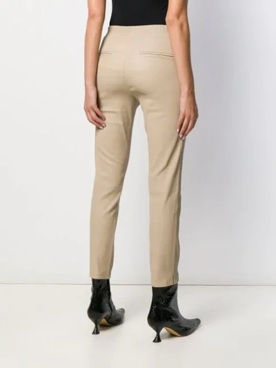 Shop Arma Ruched Waistband Skinny Trousers In Neutrals