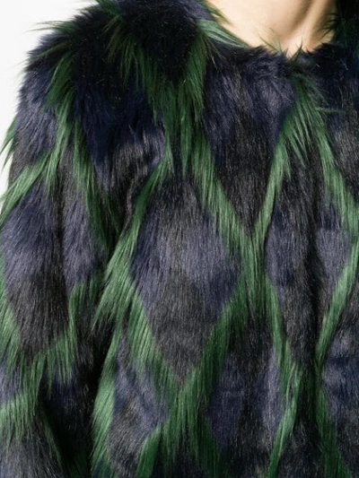 Zadig & Voltaire Louisy Harlequin Faux Fur Coat In Mari | ModeSens
