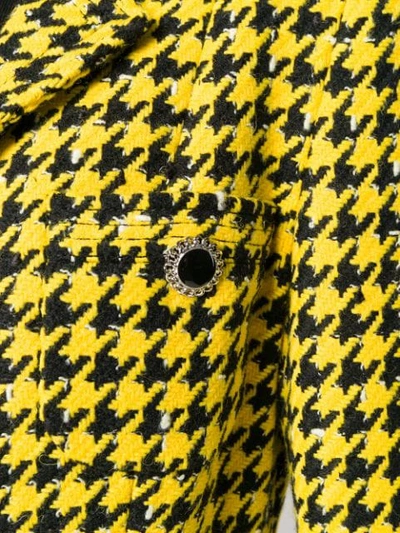 Shop Alessandra Rich Houndstooth Print Blazer In Yellow