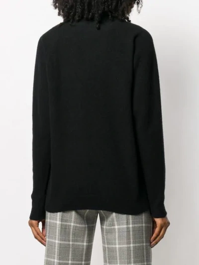 Shop Roberto Collina Mock-collar Knit Sweater In Black