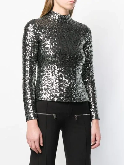 Shop Alexis Sequinned Top In Silver