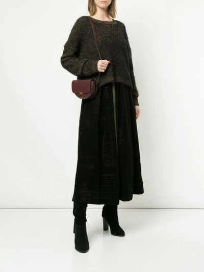 Shop Uma Wang Pleated Midi Skirt - Uw900 Black