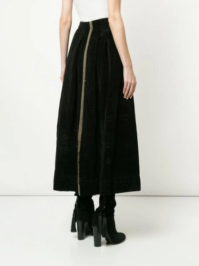 Shop Uma Wang Pleated Midi Skirt - Uw900 Black