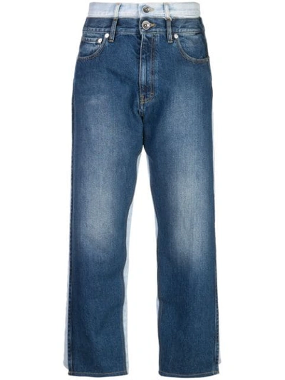 Shop Maison Margiela Double-denim Jeans In Blue