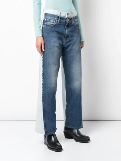 MAISON MARGIELA DOUBLE-DENIM JEANS - 蓝色