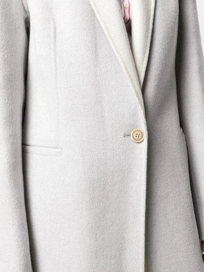 Shop Joseph Contrasting Collar Single-breasted Coat In Grey