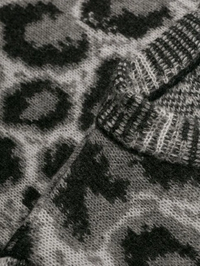 Shop Alberta Ferretti Knitted Leopard Print Dress In Grey