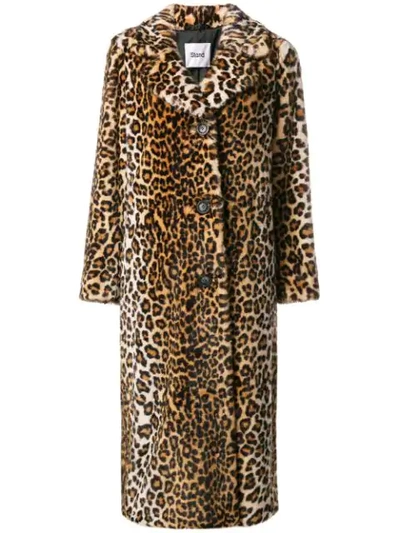 Shop Stand Studio Oversized Leopard Print Coat In Neutrals