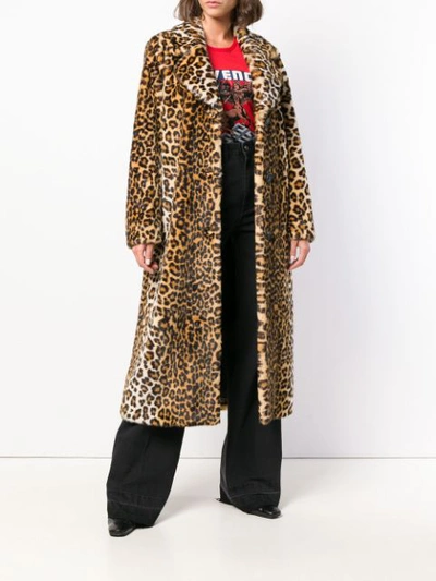 Shop Stand Studio Oversized Leopard Print Coat In Neutrals