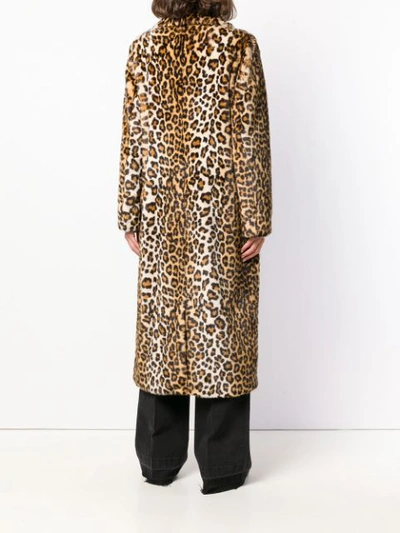 Shop Stand Studio Oversized Leopard Print Coat In Neutrals