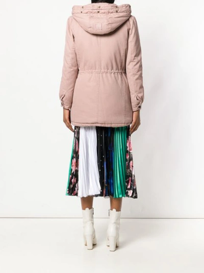 Shop Alessandra Chamonix Racoon Fur Lined Parka Coat - Pink