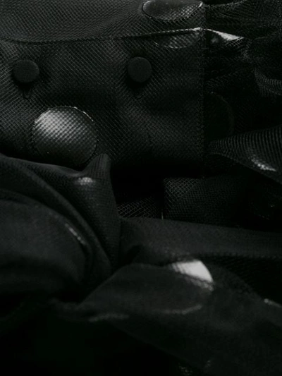 Shop Msgm Polka Dot Pussy Bow Dress In 99 Black