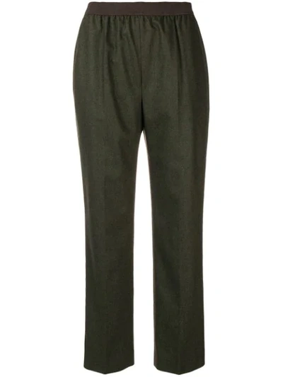 Shop Agnona Pull-on Tapered Trousers - Green