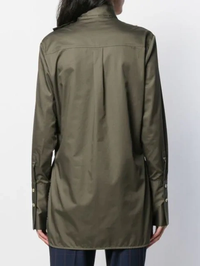 Shop Eudon Choi Stand Up Collar Blouse In Green