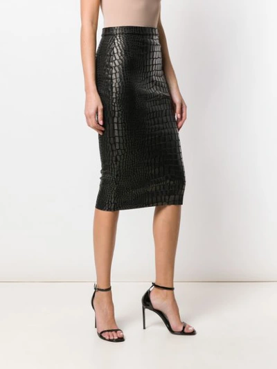 Shop Tom Ford Textured Pencil Skirt In Black