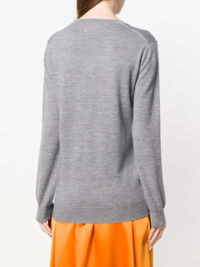 Shop Markus Lupfer Natalie Intarsia Geek Cat Sweater - Grey