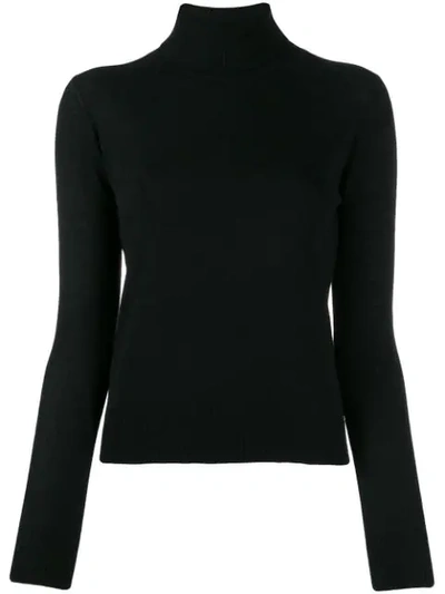 Shop Aragona Rollneck Cashmere Sweater In 101  Black