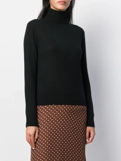 Shop Aragona Rollneck Cashmere Sweater In 101  Black