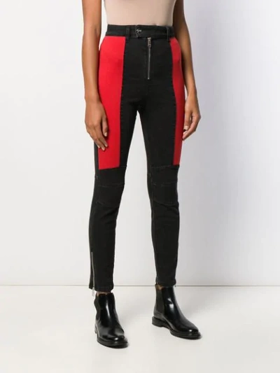 Shop Msgm Panelled High-waist Trousers In Black