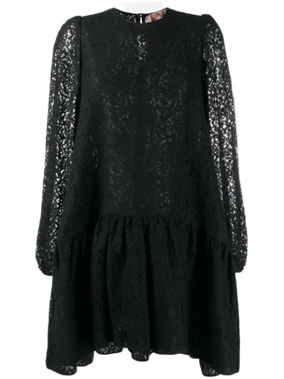 Shop N°21 Floral Lace Shift Dress In Black