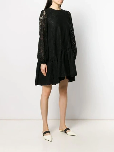 Shop N°21 Floral Lace Shift Dress In Black