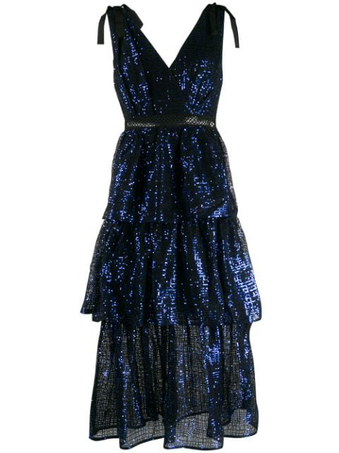self portrait sequin embroidery dress