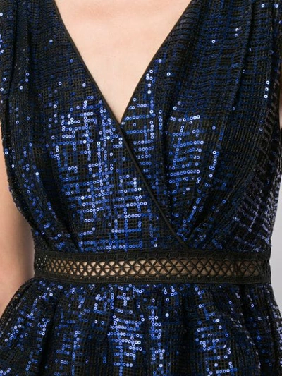 Shop Self-portrait Sequin Embroidered Dress In Blue