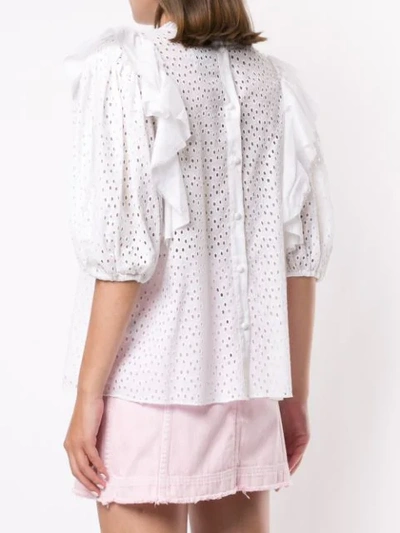 Shop Aje Embroidered Lola Blouse In White