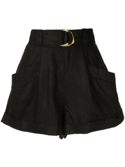 Shop Aje Remy Belted Shorts In Black