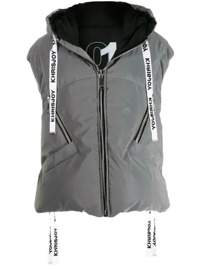 Shop Khrisjoy Reflective Gilet In Grey