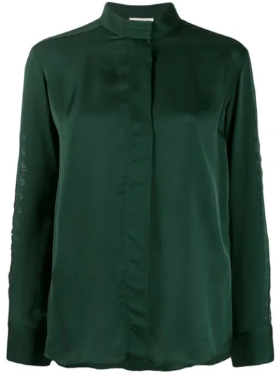 Shop Sandro Round Neck Blouse In Green
