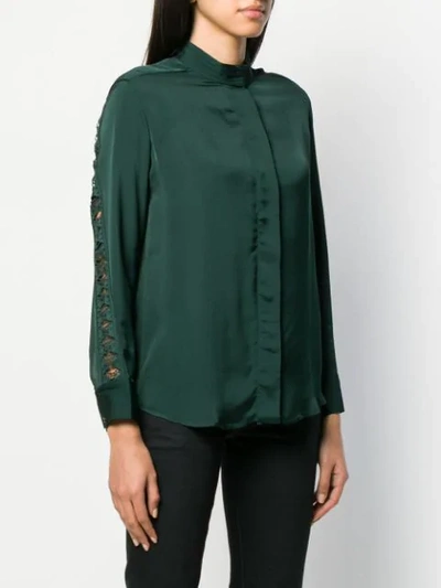 Shop Sandro Round Neck Blouse In Green