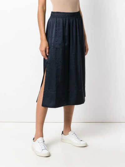 Shop Theory Elasticated Waistband Midi Skirt In Blue