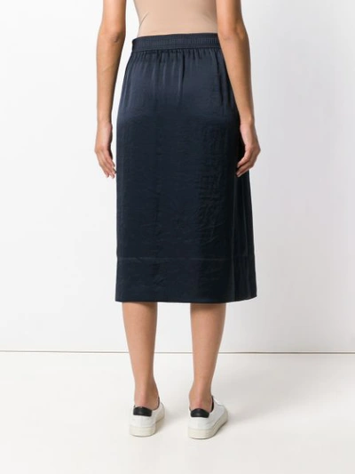 Shop Theory Elasticated Waistband Midi Skirt In Blue