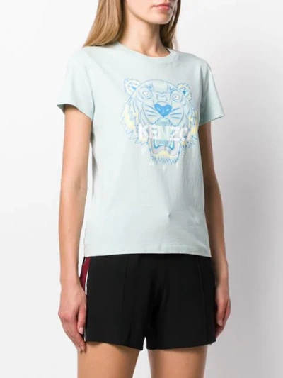 Shop Kenzo Tiger Logo-print T-shirt In Blue