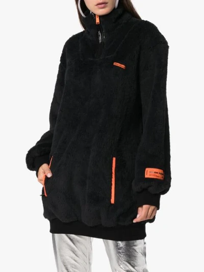 Shop Heron Preston Half-zip Fleece Jumper In Black