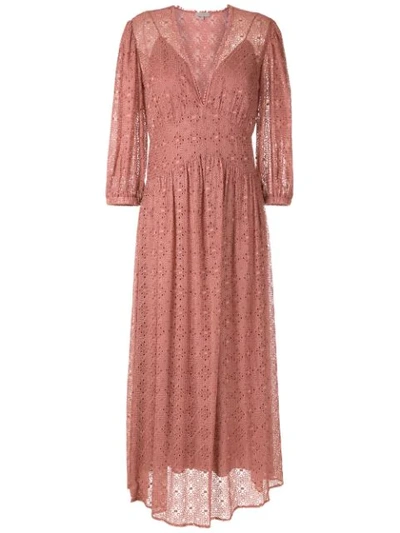 Shop Alcaçuz Broderie Anglaise Mia Dress In Pink