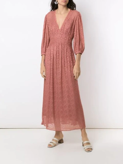 ALCAÇUZ MIA英式刺绣连衣裙 - 粉色