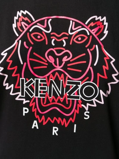 Shop Kenzo Tiger Logo Embroidered T-shirt In Black