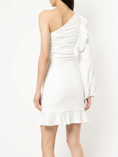 Shop Rebecca Vallance Argentine One Shoulder Mini Dress - White