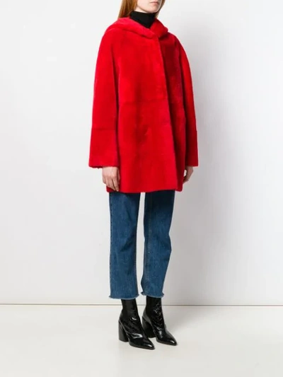 Shop Drome Reversible Faux Fur Coat In 4251 Rossa