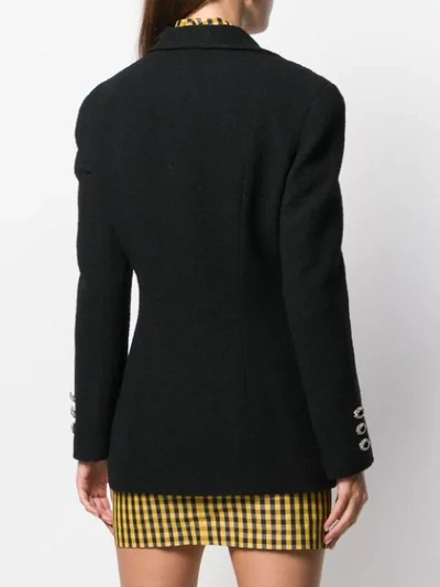 Shop Alessandra Rich Tailored Decorative Button Jacket In 900 Black