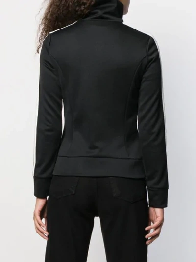 Shop Moncler Zip-up Logo Sweatshirt In Black