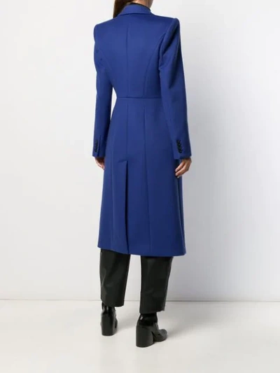 Shop Alexander Mcqueen Single Breasted Coat In Blue