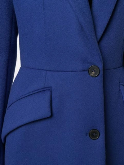 Shop Alexander Mcqueen Single Breasted Coat In Blue