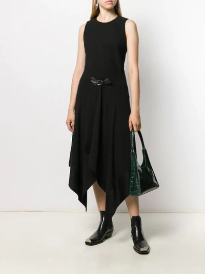 Shop Barbara Bui Belted Midi Dress In Black
