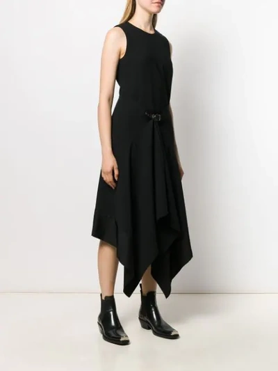 Shop Barbara Bui Belted Midi Dress In Black