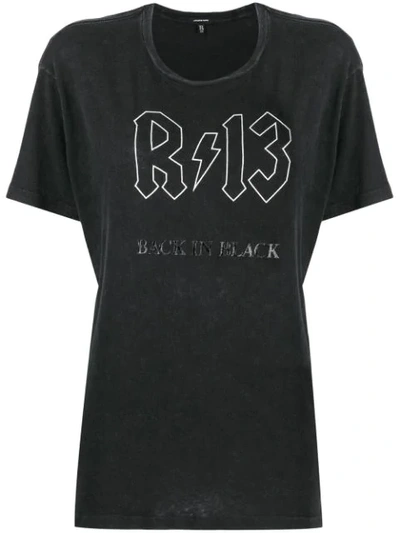 Shop R13 Printed Logo Top In Black