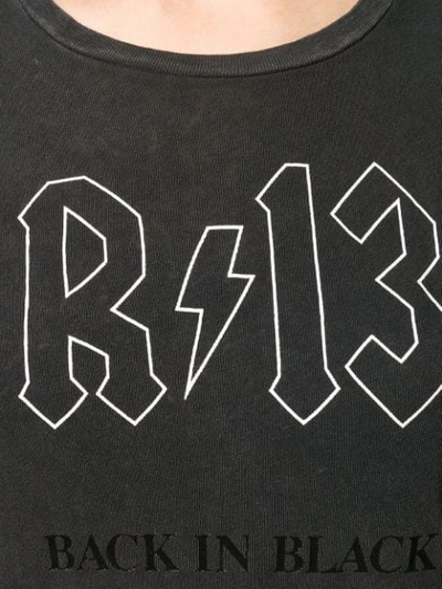 Shop R13 Printed Logo Top In Black