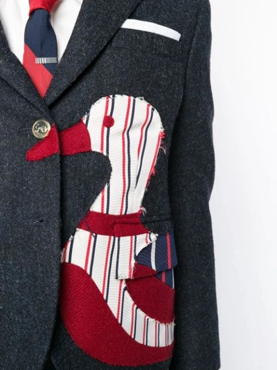 Shop Thom Browne Intarsien-blazer Mit Entenmotiv In Blue